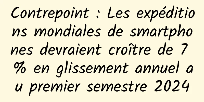 Contrepoint : Les expéditions mondiales de smartphones devraient croître de 7 % en glissement annuel au premier semestre 2024