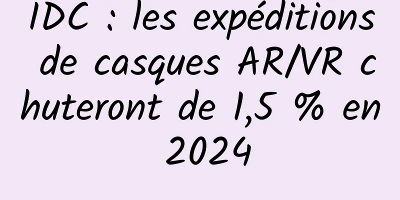 IDC : les expéditions de casques AR/VR chuteront de 1,5 % en 2024