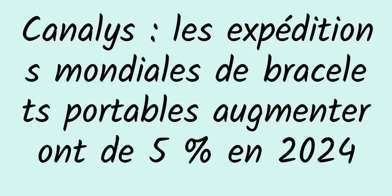 Canalys : les expéditions mondiales de bracelets portables augmenteront de 5 % en 2024