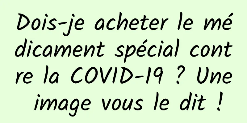Dois-je acheter le médicament spécial contre la COVID-19 ? Une image vous le dit !