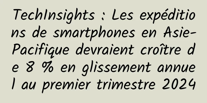 TechInsights : Les expéditions de smartphones en Asie-Pacifique devraient croître de 8 % en glissement annuel au premier trimestre 2024