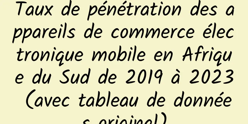 Taux de pénétration des appareils de commerce électronique mobile en Afrique du Sud de 2019 à 2023 (avec tableau de données original)