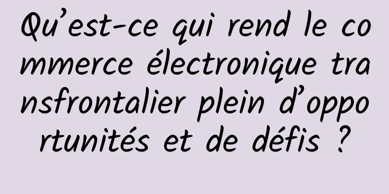 Qu’est-ce qui rend le commerce électronique transfrontalier plein d’opportunités et de défis ?