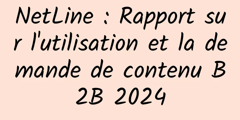 NetLine : Rapport sur l'utilisation et la demande de contenu B2B 2024