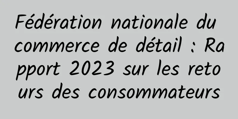 Fédération nationale du commerce de détail : Rapport 2023 sur les retours des consommateurs