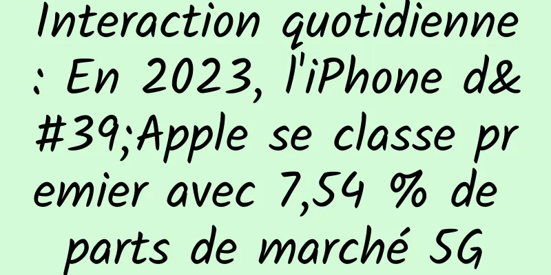 Interaction quotidienne : En 2023, l'iPhone d'Apple se classe premier avec 7,54 % de parts de marché 5G