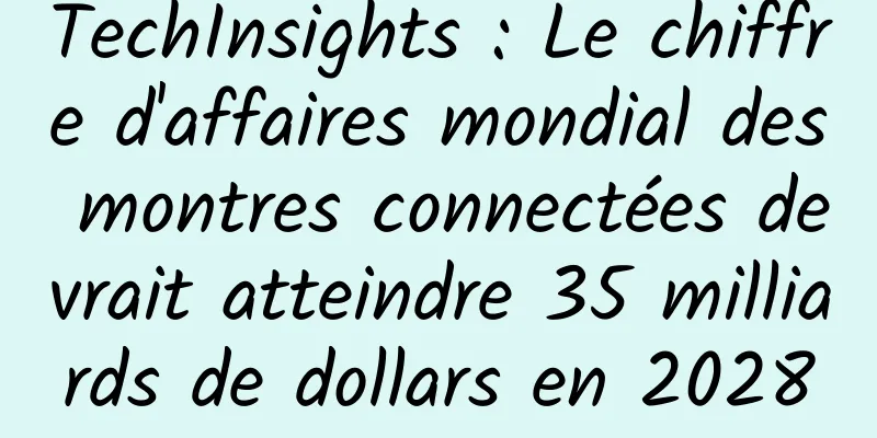 TechInsights : Le chiffre d'affaires mondial des montres connectées devrait atteindre 35 milliards de dollars en 2028