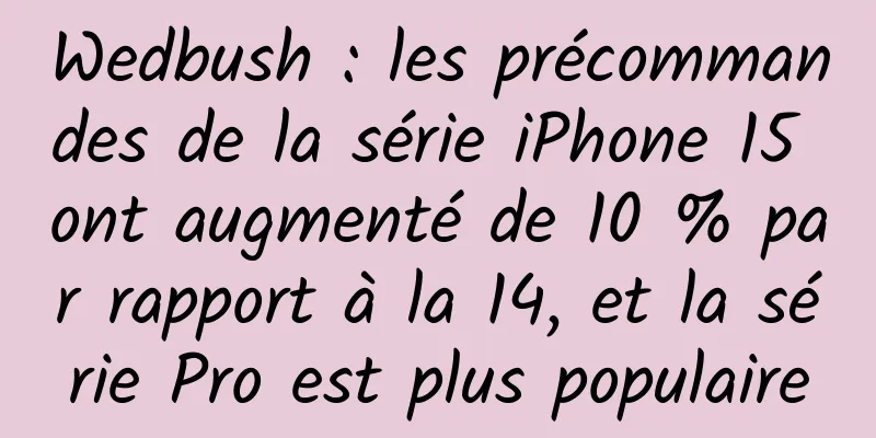 Wedbush : les précommandes de la série iPhone 15 ont augmenté de 10 % par rapport à la 14, et la série Pro est plus populaire