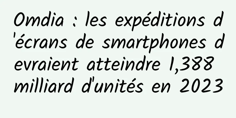 Omdia : les expéditions d'écrans de smartphones devraient atteindre 1,388 milliard d'unités en 2023