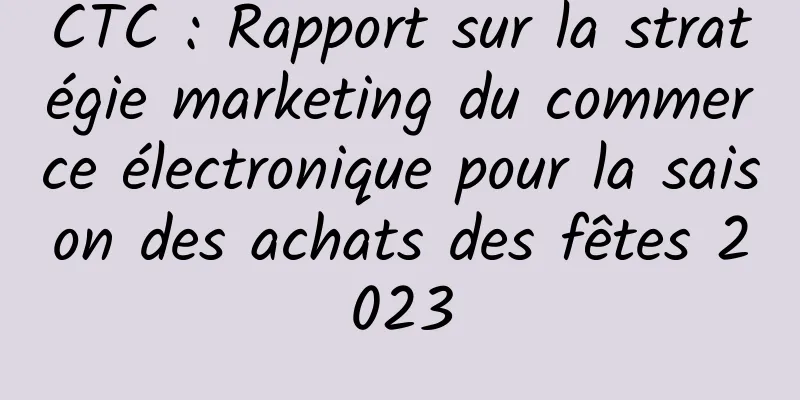 CTC : Rapport sur la stratégie marketing du commerce électronique pour la saison des achats des fêtes 2023