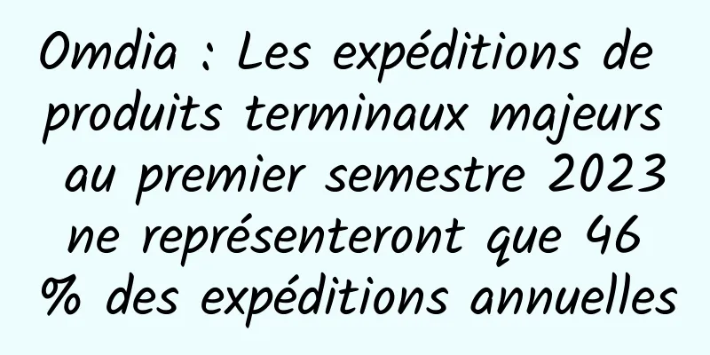 Omdia : Les expéditions de produits terminaux majeurs au premier semestre 2023 ne représenteront que 46 % des expéditions annuelles