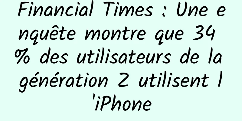 Financial Times : Une enquête montre que 34 % des utilisateurs de la génération Z utilisent l'iPhone