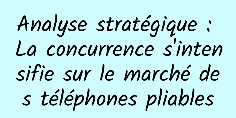 Analyse stratégique : La concurrence s'intensifie sur le marché des téléphones pliables