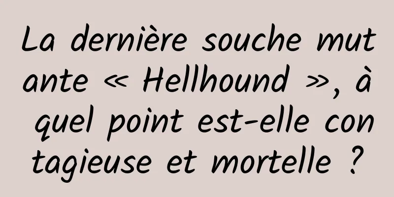 La dernière souche mutante « Hellhound », à quel point est-elle contagieuse et mortelle ?