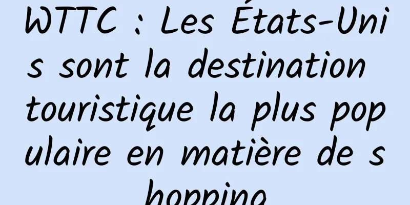 WTTC : Les États-Unis sont la destination touristique la plus populaire en matière de shopping