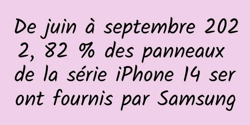 De juin à septembre 2022, 82 % des panneaux de la série iPhone 14 seront fournis par Samsung