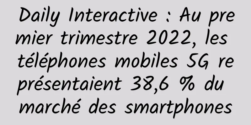 Daily Interactive : Au premier trimestre 2022, les téléphones mobiles 5G représentaient 38,6 % du marché des smartphones