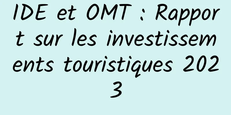 IDE et OMT : Rapport sur les investissements touristiques 2023