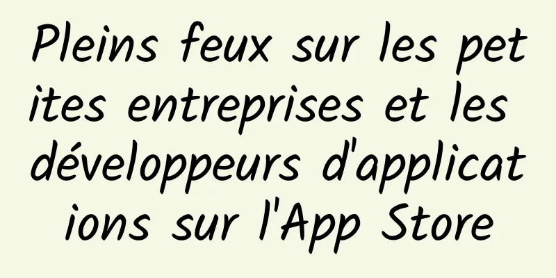 Pleins feux sur les petites entreprises et les développeurs d'applications sur l'App Store