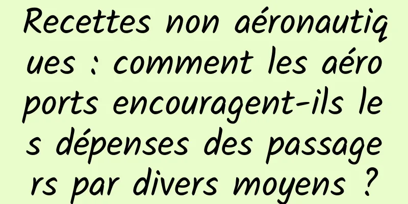 Recettes non aéronautiques : comment les aéroports encouragent-ils les dépenses des passagers par divers moyens ?
