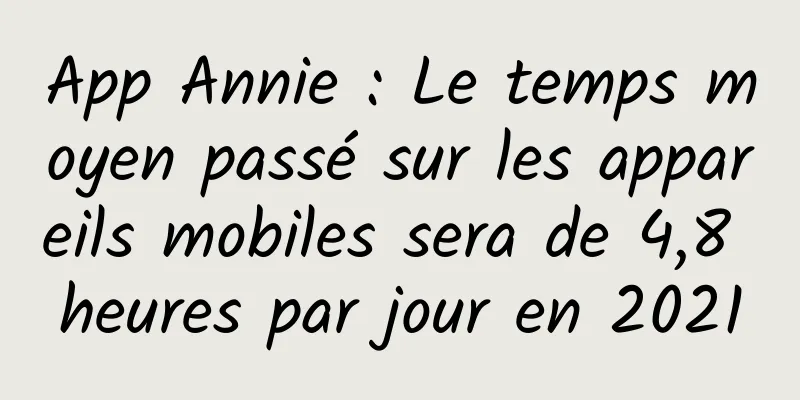 App Annie : Le temps moyen passé sur les appareils mobiles sera de 4,8 heures par jour en 2021