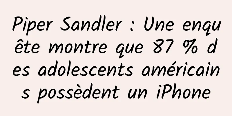 Piper Sandler : Une enquête montre que 87 % des adolescents américains possèdent un iPhone