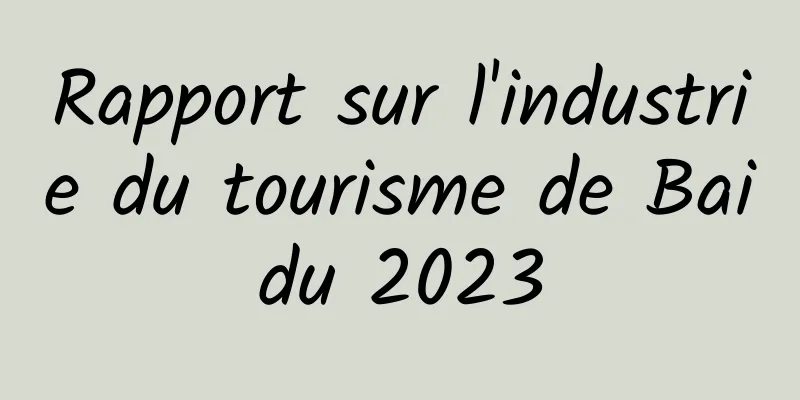 Rapport sur l'industrie du tourisme de Baidu 2023