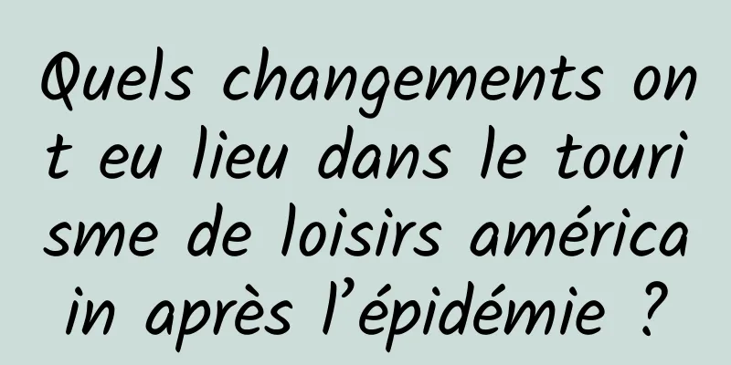 Quels changements ont eu lieu dans le tourisme de loisirs américain après l’épidémie ?