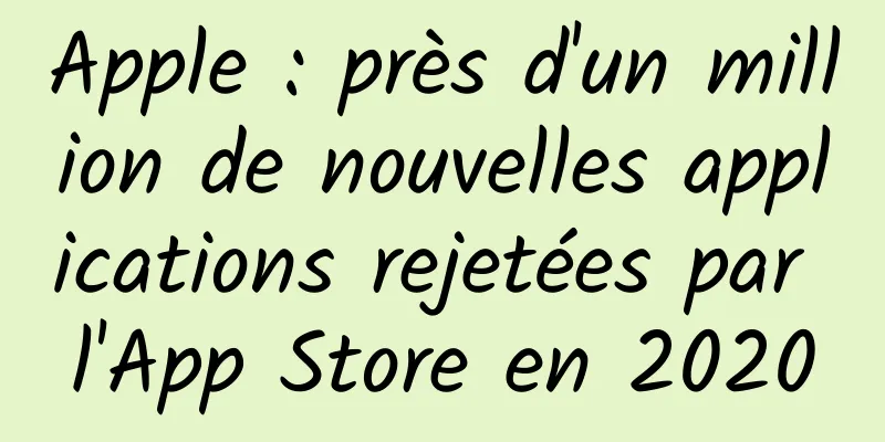 Apple : près d'un million de nouvelles applications rejetées par l'App Store en 2020