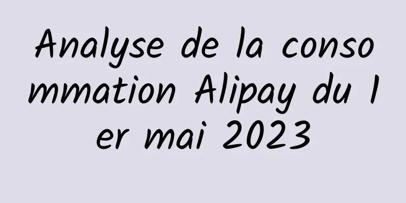 Analyse de la consommation Alipay du 1er mai 2023