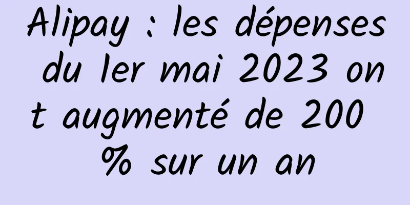 Alipay : les dépenses du 1er mai 2023 ont augmenté de 200 % sur un an