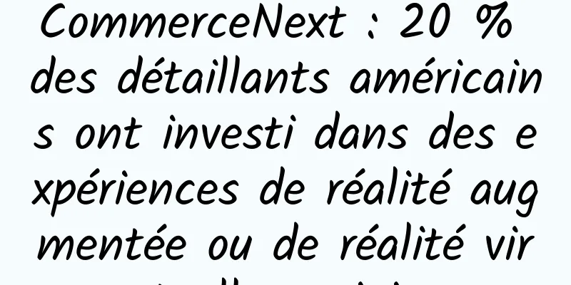 CommerceNext : 20 % des détaillants américains ont investi dans des expériences de réalité augmentée ou de réalité virtuelle en juin