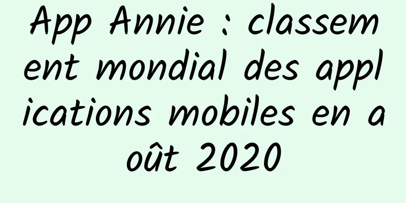 App Annie : classement mondial des applications mobiles en août 2020