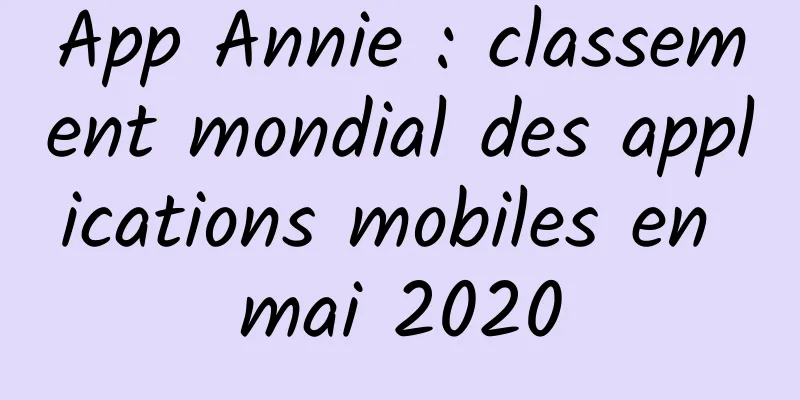 App Annie : classement mondial des applications mobiles en mai 2020