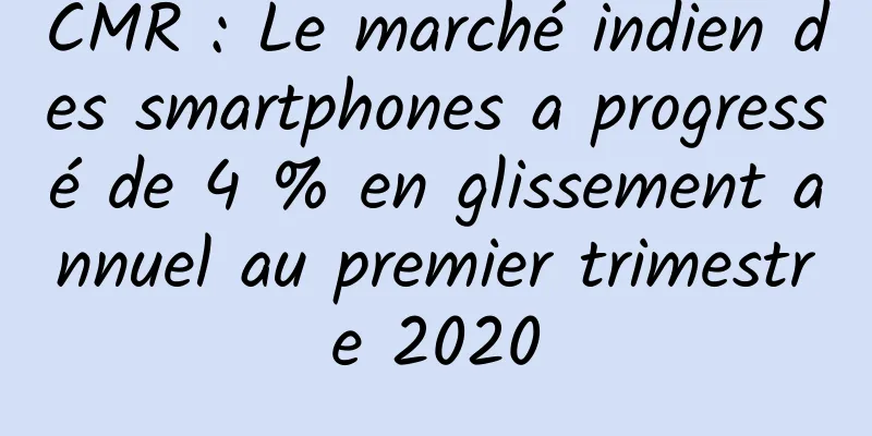 CMR : Le marché indien des smartphones a progressé de 4 % en glissement annuel au premier trimestre 2020