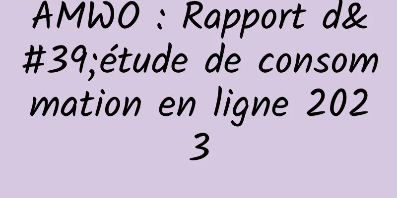 AMWO : Rapport d'étude de consommation en ligne 2023