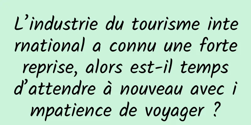 L’industrie du tourisme international a connu une forte reprise, alors est-il temps d’attendre à nouveau avec impatience de voyager ?