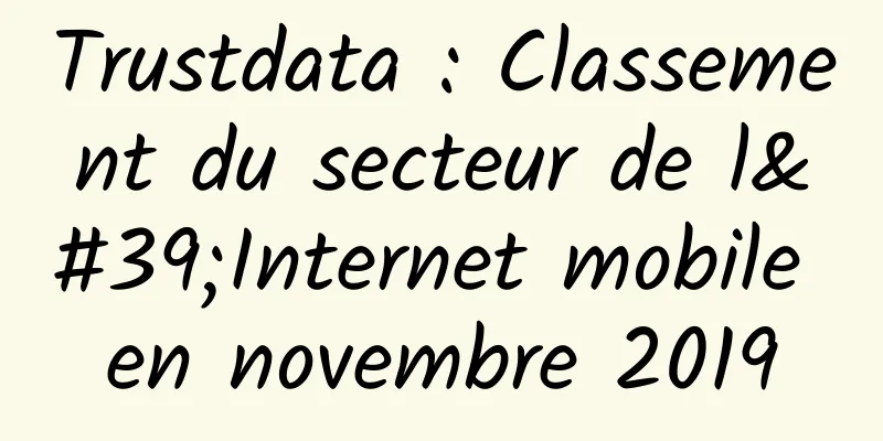 Trustdata : Classement du secteur de l'Internet mobile en novembre 2019