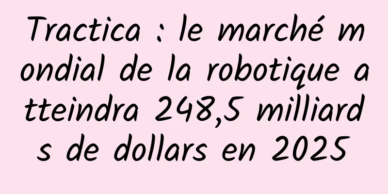 Tractica : le marché mondial de la robotique atteindra 248,5 milliards de dollars en 2025