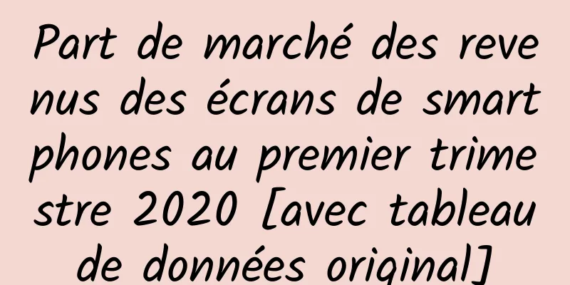 Part de marché des revenus des écrans de smartphones au premier trimestre 2020 [avec tableau de données original] ​​​​