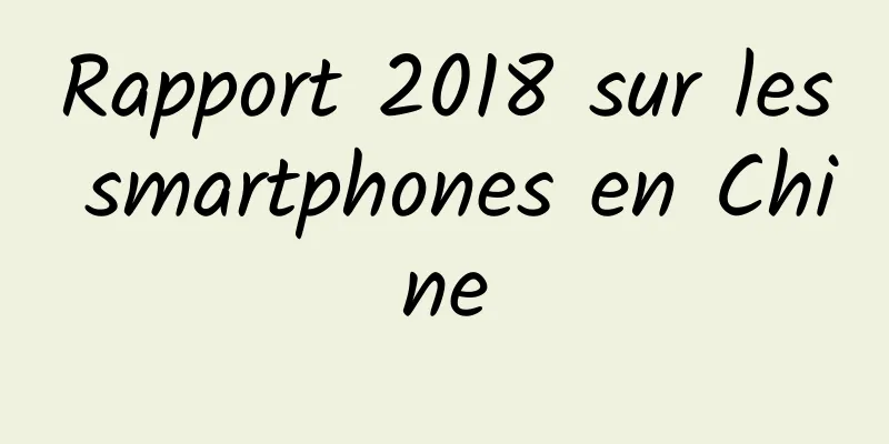 Rapport 2018 sur les smartphones en Chine