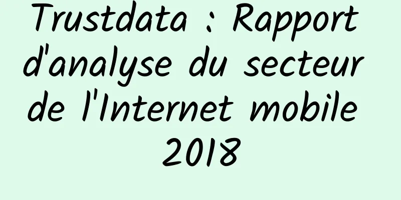 Trustdata : Rapport d'analyse du secteur de l'Internet mobile 2018