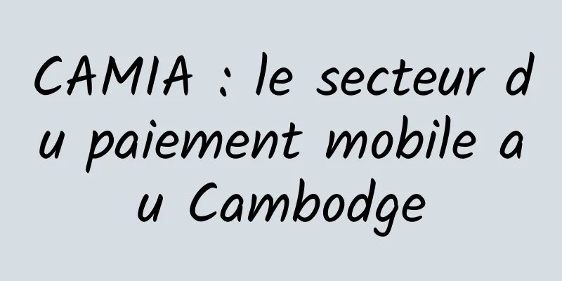 CAMIA : le secteur du paiement mobile au Cambodge
