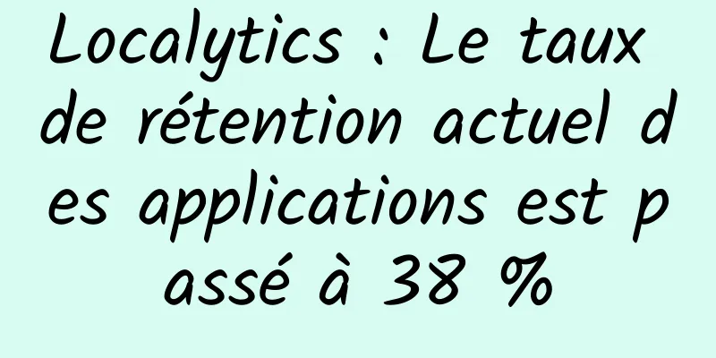 Localytics : Le taux de rétention actuel des applications est passé à 38 %