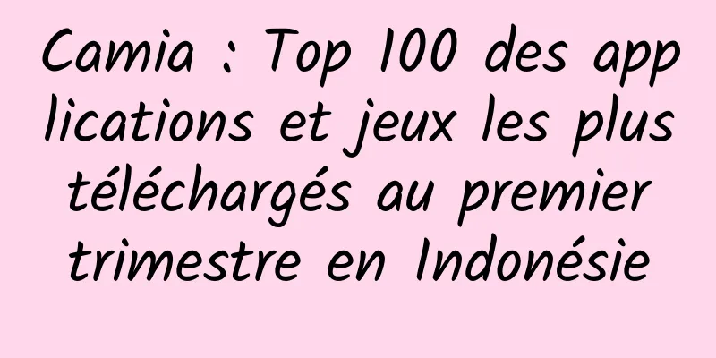 Camia : Top 100 des applications et jeux les plus téléchargés au premier trimestre en Indonésie