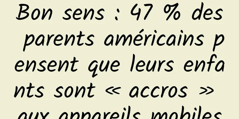Bon sens : 47 % des parents américains pensent que leurs enfants sont « accros » aux appareils mobiles