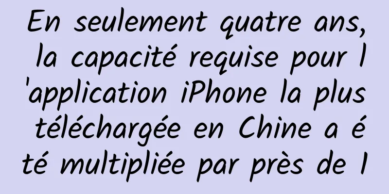 En seulement quatre ans, la capacité requise pour l'application iPhone la plus téléchargée en Chine a été multipliée par près de 10