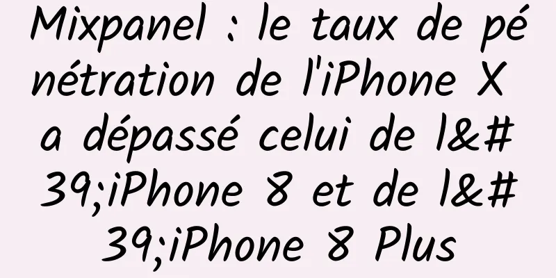 Mixpanel : le taux de pénétration de l'iPhone X a dépassé celui de l'iPhone 8 et de l'iPhone 8 Plus