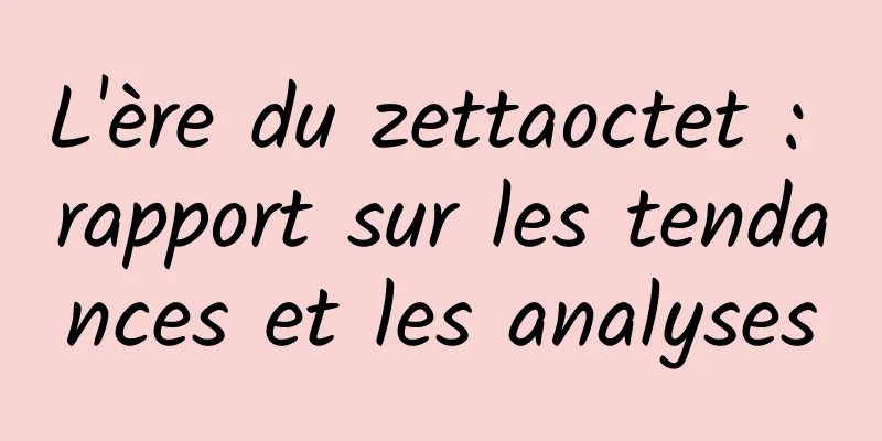 L'ère du zettaoctet : rapport sur les tendances et les analyses