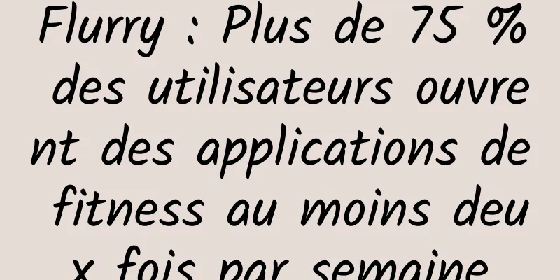 Flurry : Plus de 75 % des utilisateurs ouvrent des applications de fitness au moins deux fois par semaine